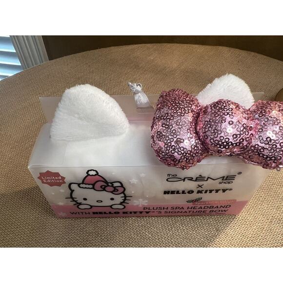 Hello Kitty Sequined Pink Bow Creme Shop Spa Headband Limited Edition NEW - Picture 3 of 10